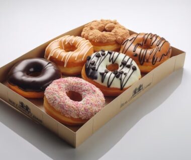 a box of various donuts with different glazes and melts